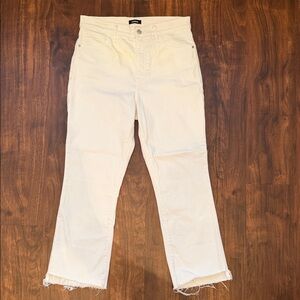 Express Women’s Cropped Flare White Jeans